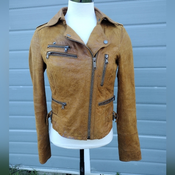 Levi's Jackets & Blazers - Vintage Women’s Leather Levi’s Motorcycle Jacket Size XS FLAWS See All Pics